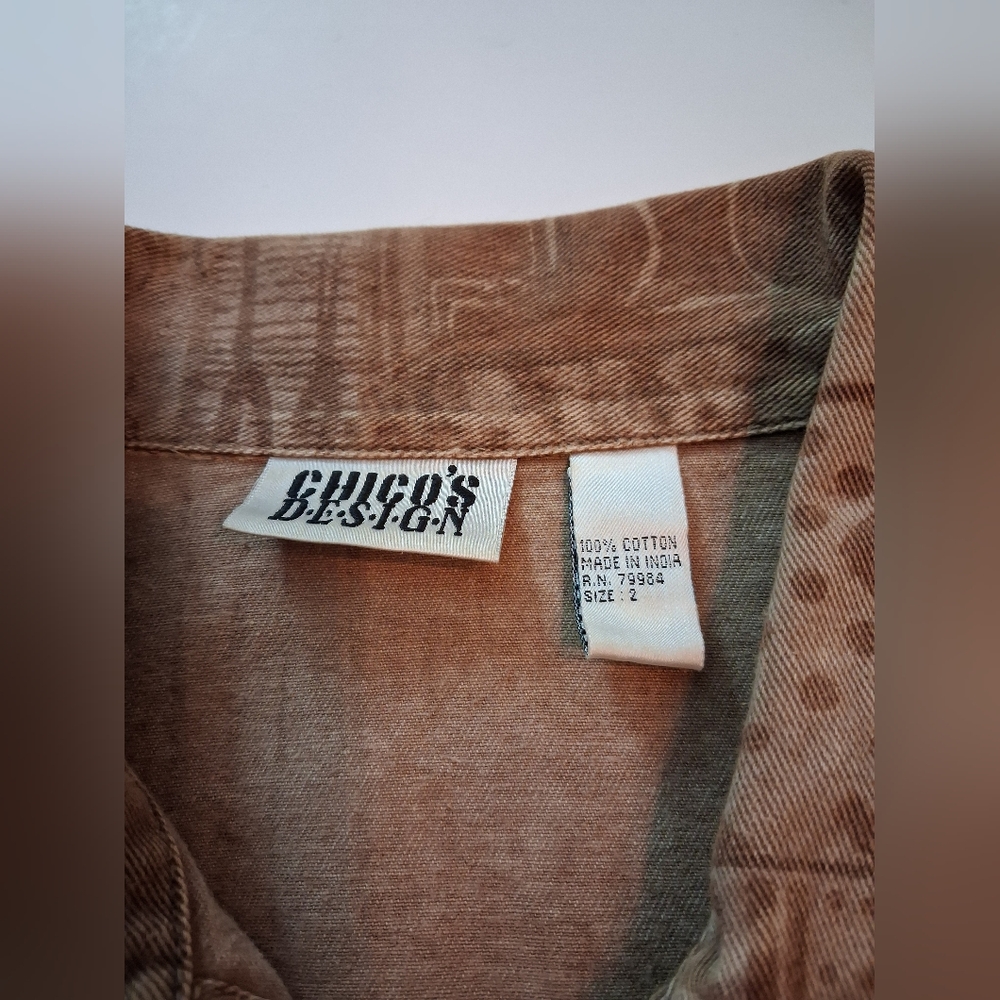 Chico's Brown Patterned Jean Jacket - image 3